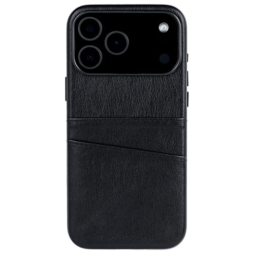 Dockem Card Case for iPhone 17 Pro Max with Magnetic Mounting Plate, Camera Control Button, Wallet with 2 Holder Slots: M2 Exec Premium Synthetic Leather (Black) - color: Black, size: 17 Pro Max