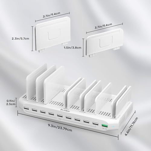 SUIDEK 10 Ports Multiple Device USB Fast Charging Station with QC 3.0 Port