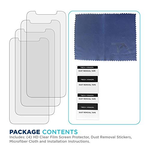 Tech Armor Screen Protector for iPhone 12 / iPhone 12 Pro, HD Film, 4-Pack - size: iPhone 12 / iPhone 12 Pro-6.1 Inch