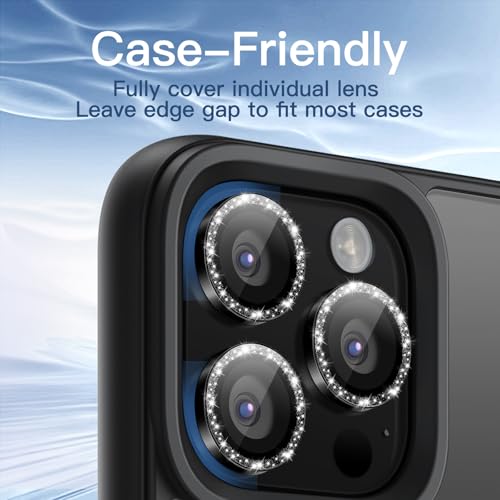 JETech Camera Lens Protector for iPhone 16 Pro/16 Pro Max, Black, 1 Set - color: Black