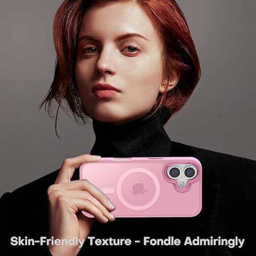 Newfuture Magnetic for iPhone 16 Case Matte Shockproof, Chalk Pink | Military Drop Protection, Slim Matte Anti-Fingerprint, Compatible with Magsafe, Camera Guard, Translucent Protective Cover - color: Chalk Pink, size: iPhone 16 6.1 inch