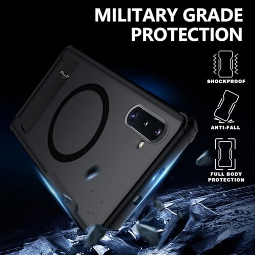 TIANNIUKE Magnetic Case for Samsung Galaxy Note 10,Compatible with MagSafe,Adjustable Kickstand,Translucent Matte Anti-Fingerprint,Shockproof Protective Phone Case - color: Kickstand Black, size: Galaxy Note 10