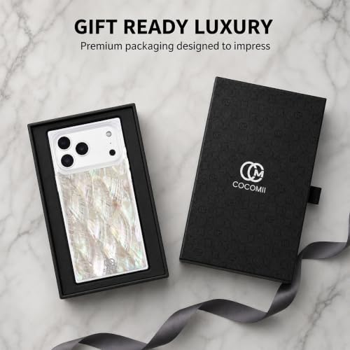 COCOMII Rectangle for iPhone 17 Pro Case, Natural Real Mother of Pearl | Compatible with MagSafe Wireless Charging, Shockproof 10ft Drop Protection, Camera & Screen Protection, Premium Glossy Finish - color: Natural Real Mother of Pearl, size: iPhone 17 P