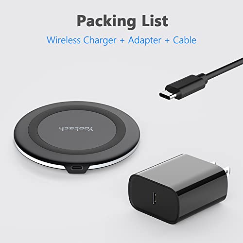 yootech Wireless Charger, 10W Max Wireless Charging Pad with Quick Adapter