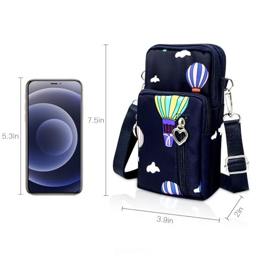 BIAOTIE Lightweight Small Crossbody bags Cell Phone Purses Travel Pouch Shoulder Bag for Women - color: Black Balloon
