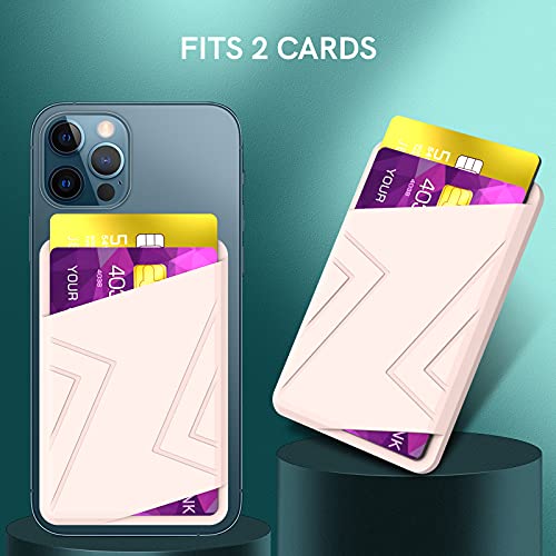 Phone Card Holder, Glitter PU Leather Sleeve, Credit Card Holder Stick On Phone Case for iPhone Samsung Most Smartphones (Ltpink) - color: ltPink