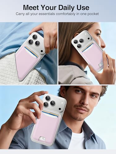 TopMade for MagSafe Wallet, Strongest Magnetic Phone Wallet, 4 Cards Holder - color: Pink