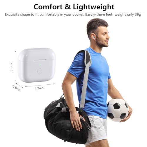 Wireless Charging Case Compatible with AirPod 4th Generation, Air Pod 4 Case Replacement with Bluetooth Pairing Sync Button, No Earbuds,White