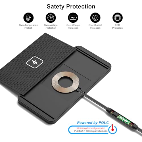 POLMXS 25W Wireless Charger Car Fast Wireless Charging Pad DIY Wireless Phone Charger Mat Compatible with iPhone 17/16(25W)/15/14/13/12(7.5W) (P21)