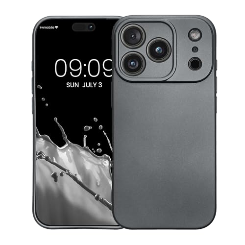 kwmobile Case Compatible with Apple iPhone 17 Pro Case -Soft TPU Back Phone Cover - with Metallic Look - Metallic Grey - color: Metallic Grey, size: iPhone 17 Pro