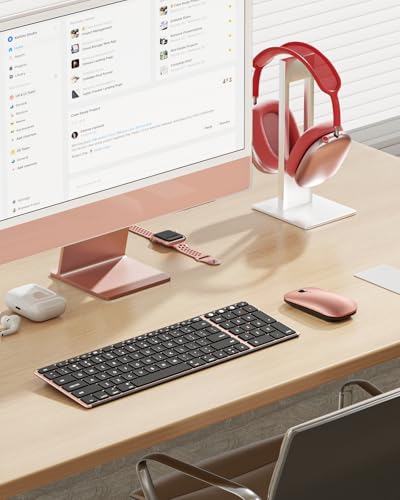 seenda SKM64-2 Bluetooth Keyboard and Mouse Combo for Mac, MacBook and iPad - color: Black & Rose Gold
