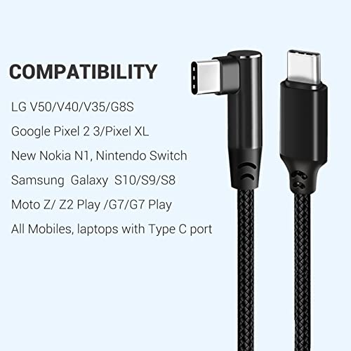 USB C to USB C Cable 1FT, 3 Packs, Right Angle 90 Degree, Short Cord - size: 1ft, 1ft, 1ft