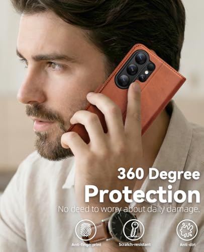 OCASE for Samsung Galaxy S26 Ultra Wallet Case, Card Holder, Dark Brown | RFID Blocking, Kickstand, Magnetic Closure, PU Leather Flip Folio, Shockproof TPU Shell, Protective Phone Cover (6.9") 2026 - color: Brown, size: Samsung Galaxy S26 Ultra