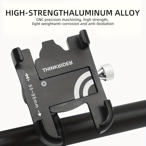 ThinkRider The Ultimate MTB Phone Mount Stand: 360° Rotatable Aluminum Adjustable Non-Slip Cycling Bracket
