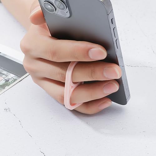 Finger Phone Holder, 10 Pcs Random Color Plastic 2 Holes Little Finger and Ring Finger Grip Strap Holder for Hand (10)