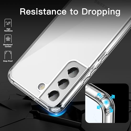 JETech Case for Samsung Galaxy S22, Anti-Yellowing, Clear | Shockproof Protection, Scratch Resistant Hard PC Back, Durable Transparent TPU Bumper - color: Clear
