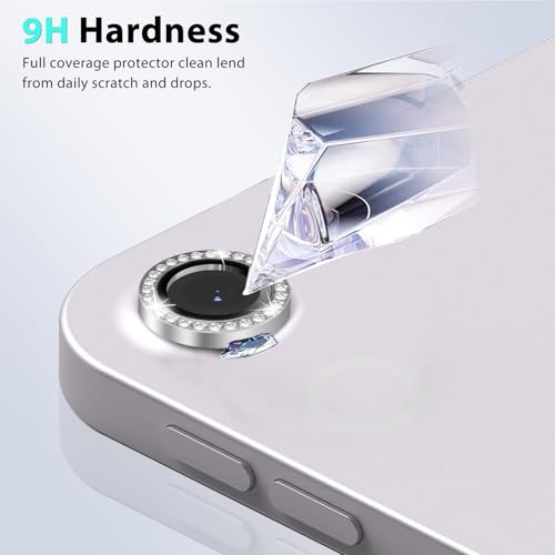 Zeking (2 Set) Bling Camera Lens Protector Compatible with iPad Air 11 (2026) 5G, Glitter Bling Sparkly 9H Tempered Glass Protector Metal Individual Ring (Bling-Silver) - color: BlingGold