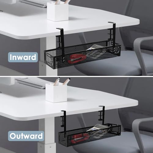Cable Management Under Desk, Under Desk Cable Management Tray - color: Black, size: 15.3'' (1 Pack)