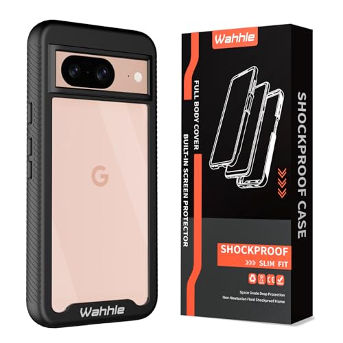 Compatible with Google Pixel 8 Case, Built in Screen Protector Full Body Shockproof Slim Fit Bumper Protective Phone Cover Men Women-Black/Clear - size: Google Pixel 8