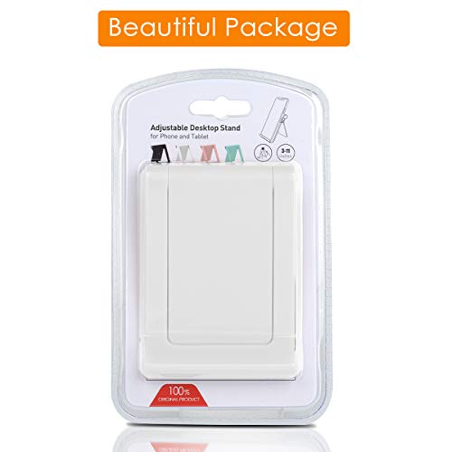 Cell Phone Desk Stand Holder Multi-Angle Adjustable Phone Desk Stand Tablet Holder for iPhone 17 16 15 14 13 12 11 Pro Max XS XR Samsung Galaxy S22 S21 S20 S10 S9 Edge Android Smartphone - color: White