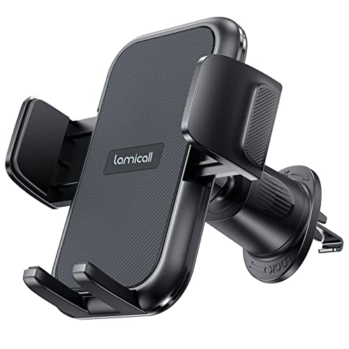 Lamicall 2026 Wider Clamp & Metal Hook Car Phone Holder Vent Accessories - color: NEW Upgraded - Dark Grey