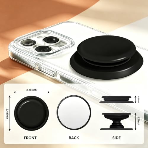 Magnetic Collapsible Phone Grip Stand, Black Crystal Glitter Expanding Phone Holder Compatible with Most Smartphones and Tablets - color: Black Marble