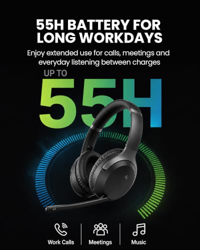 Avantalk Aria Podio 3 Wireless Headset with Mic for Work, PC and Phone Calls