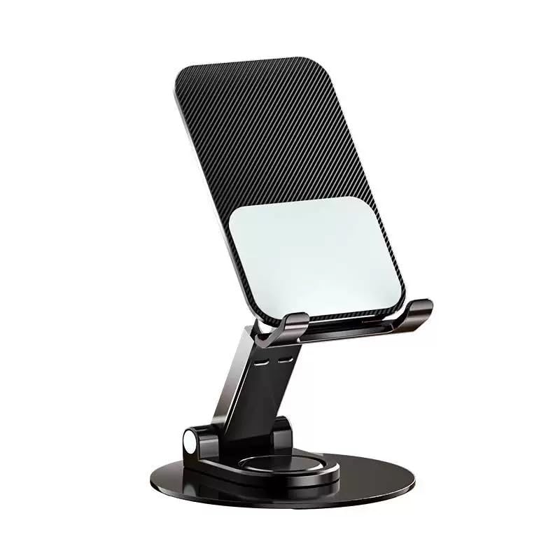 Cell Phone Stand, Adjustable Phone Holder for Desk, Foldable Design with Non-Slip Base, Compatible with Mobile Phones and Tablets, Black