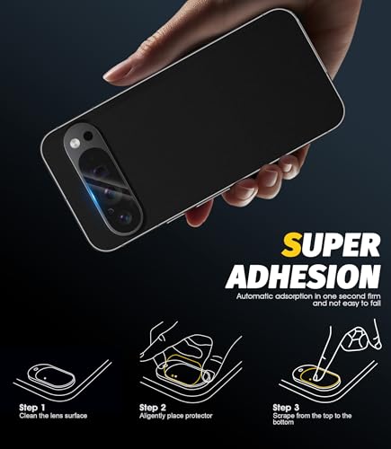 Orzero (3 Pack) Camera Lens Protector Compatible for Google Pixel 9 Pro 6.3 inch (Not for XL Model) Protector de Cámera Case Friendly Tempered Glass 9H High Definition Microphone Cutout Anti-Scratch - size: Google Pixel 9 Pro 6.3 inch