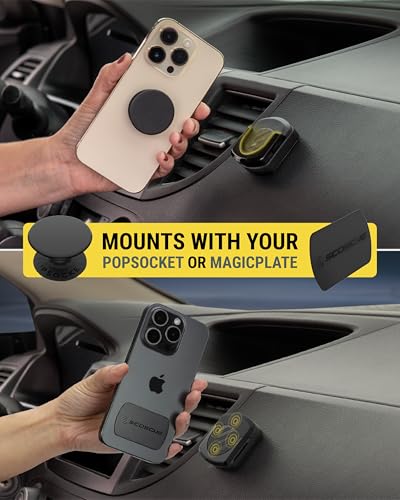 Scosche MMPFM-SP MagicMount Pop Surface Magnetic Car Mount for Collapsible Phone Grip/Socket, Universal Cell Phone Holder for Car Dashboard and Flat Surfaces for iPhone, iPad, Smartphones, and Tablets - style: 3M Adhesive Flush