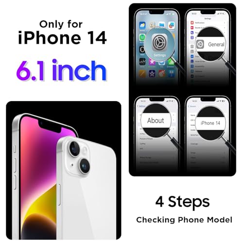 Compatible with iPhone 14 Case Waterproof, Built-in Screen & Camera Protector IP68 Underwater Full Body 14FT Military Dropproof Shockproof Phone Case 6.1"-Black/Clear - color: Black, size: iPhone 14