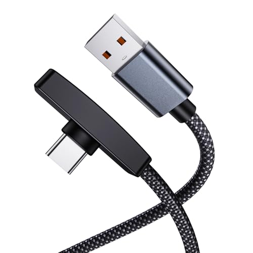 MOSWAG 90 Degree USB to C Cable 30W 2Pack 6.6ft Fast Charging Right Angle - size: 6.6ft+6.6ft