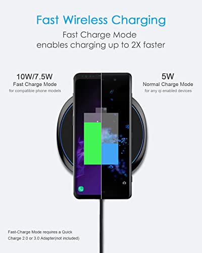NANAMI Wireless Charger - Fast Wireless Charging Stand Pad Set,Compatible iPhone 15/14/13/12/11 Pro/XS Max, Samsung Galaxy S24/S23/S22/S21/S20+/S10/S9/S8/Note 20 Ultra/10/9/8,AirPods Pro