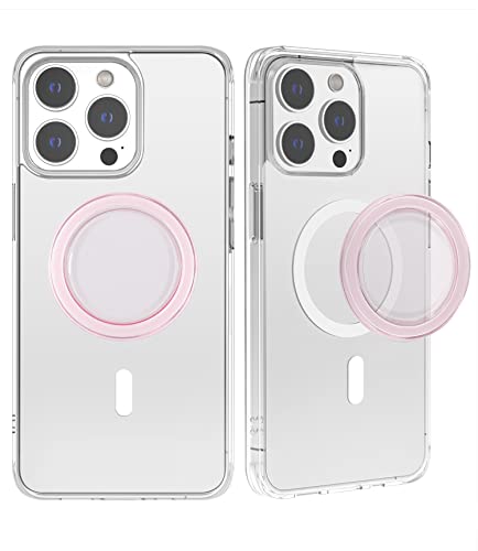 metisinno Magnetic Base Compatible with PopSocket Phone Grips and iPhone MagSafe Cases, Pink Translucent - color: Pink Translucent