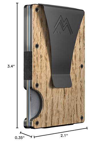 Mountain Voyage Minimalist Wallet for Men - Slim RFID Wallet, Scratch Resistant, Credit Card Holder & Money Clip, Easily Removable Money & Cards, Mens & Womens Wallets (Beech Wood Carbon) - color: Beech Wood Carbon