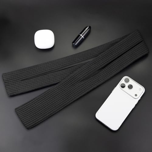 SOULWIT Knitted Phone Pocket Pouch (Long-Black) - color: Black, size: Long (31.5″)