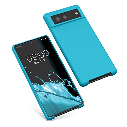 kwmobile Case Compatible with Google Pixel 6 Case - TPU Silicone Phone Cover with Soft Finish - Cool Glacier - color: Cool Glacier, size: Pixel 6