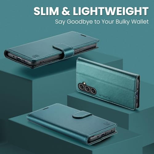 FLIPALM Wallet Case for Samsung Galaxy A16 5G, Green | Card Holder, RFID Blocking, PU Leather Folio Flip, Kickstand, Protective Shockproof Cover - color: Green