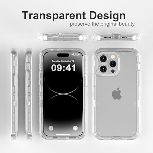 Follaroma for iPhone 14 Pro Case, Shockproof, Crystal Clear | Heavy Duty Shockproof Protection Phone Cases, Anti-Drop, Military Grade Dual Layer Transparent Rugged Protective Cover, 6.1" - color: Clear, size: iPhone 14 Pro 6.1‘’