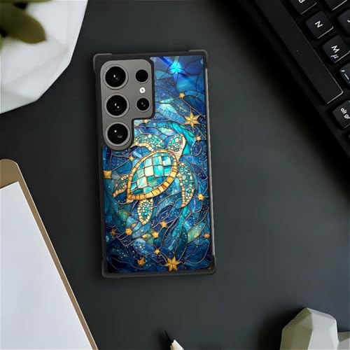 for Samsung Galaxy S24 Ultra Case,Soft Silicone Shockproof Bumper Camera Protection Phone Case-Glass Star Turtle - color: Glass Star Turtle, size: Samsung Galaxy S24 Ultra