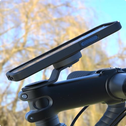 Bike Phone Mount, Universal Bicycle Handlebar Holder, Dual-Lock Secure Grip - style: Quad-Clip Stem Mount