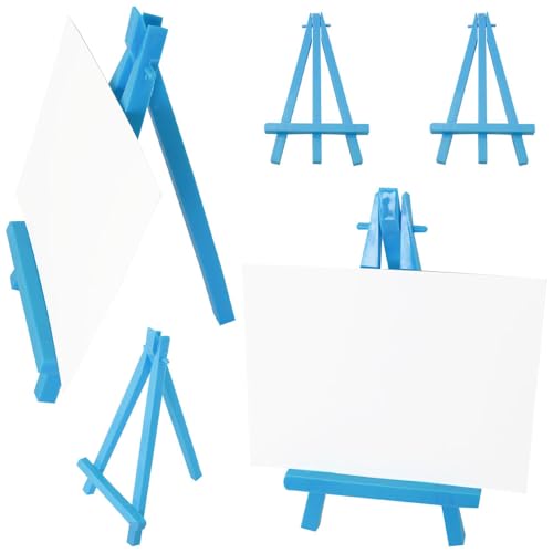 8PCS Plastic Display Easel Mini Frame Photo Frame Stand Blue Folding Desktop Stand Tripod Phone Holder Poster Holder Memo Holder Name Card Holder Photo Holder