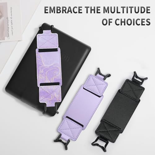 MoKo 2 Pack Hand Strap for 6-8" Kindle eReaders Tablets, Taro+Lavender - color: Taro Purple+Lavender Trim
