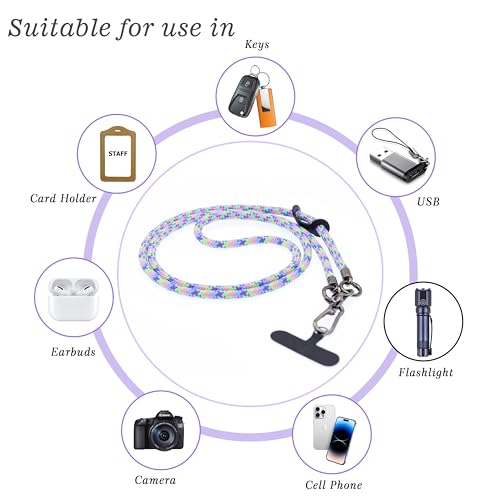 Crossbody Cell Phone Lanyard Around the Neck Rope Phone Strap for iPhone - color: Bubblegum