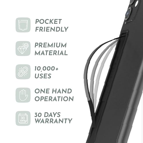 SleekStrip SleekGrip-Essential Ultra Thin Phone Grip Stand,Slim Metal Finger Loop Ring Hand Holder Strap Cell Phone Grips for iPhone 16 Pro Max,17 Air,Android,Case Back - Black x Olive Green - color: Matte Black x Olive Green
