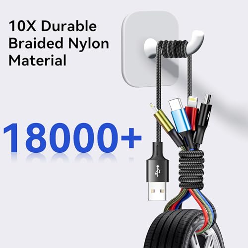 Multi Charging Cable,4 in 1 Braided Multiple Charger Cord, 2Pack 6Ft