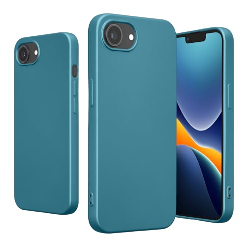kwmobile Case Compatible with Apple iPhone 17e / iPhone 16e Case - Soft Slim Protective TPU Silicone Cover - Metallic Caribbean Blue - color: Metallic Caribbean Blue