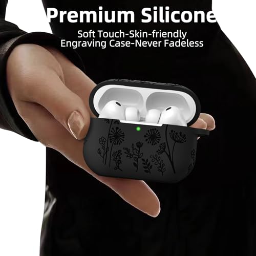 Lerobo for AirPods Pro 3 Case with Cleaner Kit & Keychain, Black - color: A-Black, size: AirPods Pro 3