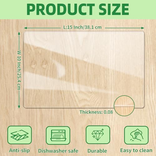 Non-Slip Cutting Board Mat, 10" x 15" Anti-Slip Cutting Board Mat for - color: Clear