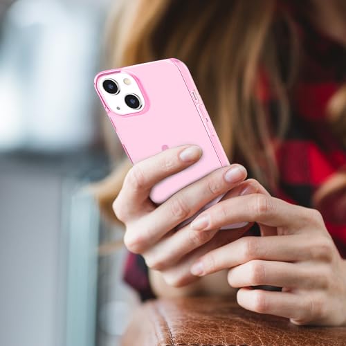 JJGoo Compatible with iPhone 15 Case Clear, Soft Clear TPU Phone Cases, Shockproof Transparent Bumper Cover Slim Thin Phone Case, Translucent Pink - color: Translucent Pink